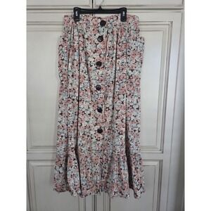Vtg Reldan‎ Prairie Skirt Women's Sm Med Long Floral Cottagecore Peasant
